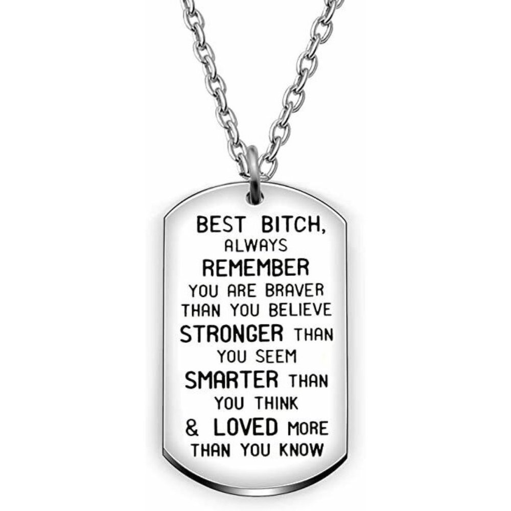 Inspiration Motivation Dog Tag Silver Necklace